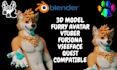 model custom 3d vrchat avatar, fursona vtuber, furry nsfw avatar, vseeface
