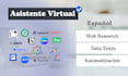 virtual assistant for data entry and web research