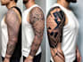 create sleeve tattoo design in geometric style