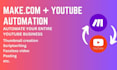 automate youtube channel using make com, make API, zapier, make automation