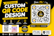 design custom branded qr code with logo for business, menu and marketing