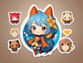 design exclusive logo with cute anime mascot, chibi