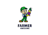 make farmer and mascot cartoon character logo