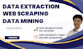 do web scraping and data mining from any website