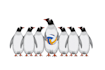 provide an modern penguin silhouettes logo design