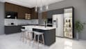 design kitchen interior with 3d render