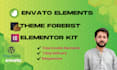 full install, customize envato elements or themeforest theme, template