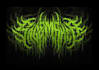 design death metal logo with texture and chrome effect