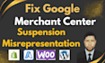 fix the google merchant center suspension