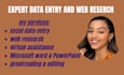 do data entry, web research and virtual assistance