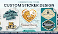 design custom vector stickers and labels