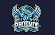 design unique blue phoenix mascot logo with express delivery