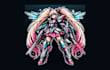 design a unique mecha girl mascot logo with fresh concepts