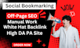 do manually social bookmarking backlinks for local business