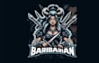 do unique female barbarian mascot logo with creative concept