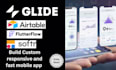 build mobile app flutterflow airtable softr glide adalo database