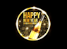 design golden new year champagne logo