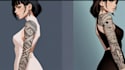 create sleeve tattoo design in geometric style