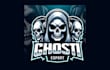 design unique ghost skull mascot logo with free source file