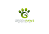 design modern simple pet sitting dog running logo