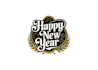 design happy new year retro style logo