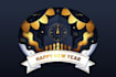 design creative new year paper style logo