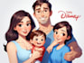 design a professional disney family portrait