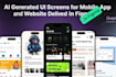 design business UI UX screens of ai based mobile app ui and ai website ui