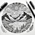 draw simple black and white illustration