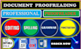 proofreading and editing with grammar and spelling fix