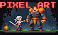 make 8 bit 16 bit pixel art animation sprite 2d minecraft game
