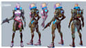 do cyberpunk, sci fi, robot, mecha character concept art