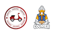 make unique delivery man courier service logo