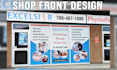 do professional shop front, signage design, window graphic in 24 hours