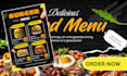 make digital food flyer menu price list restuarant food menu brochure design