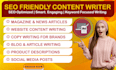 be your SEO friendly content writer  as a copywriter