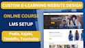design elearning website, online course website, language learning, lms website