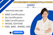 assist with mbe, wbe, sba, wosb, dbe, mwbe, and 8a certifications