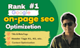 provide on page SEO  and technical optimization services