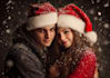 desing a cute christmas couple portrait