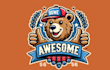 do awesome for new style bear mascot logo design