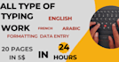 do english french arabic typing, retype documents, formatting, your typist