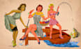 create a custom painting vintage pinup illustration