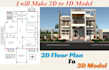 make 2d floor plan to 3d model design