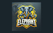 make modern elephant mascot logo with express delivery