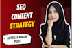create SEO content strategy and blog content for websites