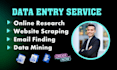do online research, email finding, website scraping