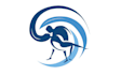 design couple dancing blends wave logo