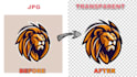 edit, change font, make transparent logo, vectorize, recolor