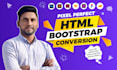 convert PSD xd figma to HTML tailwind CSS, bootstrap5 js as front end developer